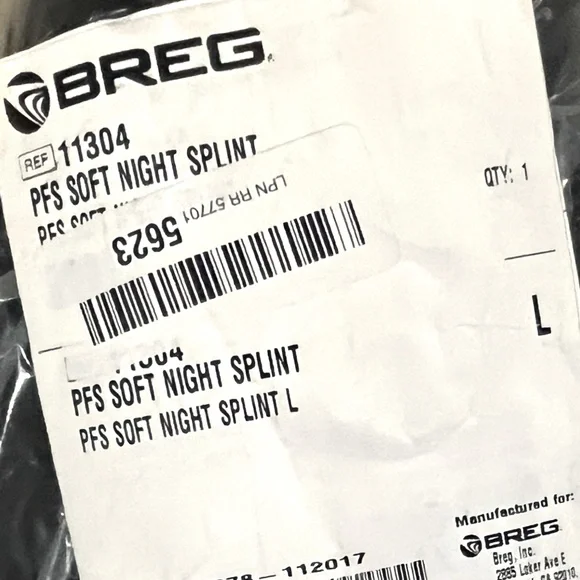 Breg Plantar Fascitis Soft Night Splint Size Large Adjustable Right Or Left NWT - Picture 7 of 13